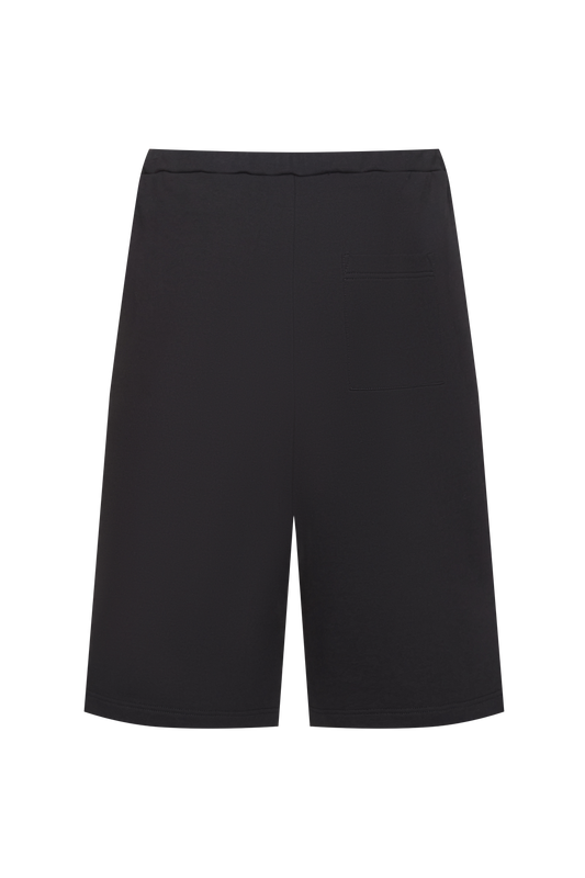 Black long boxy shorts (unisex)