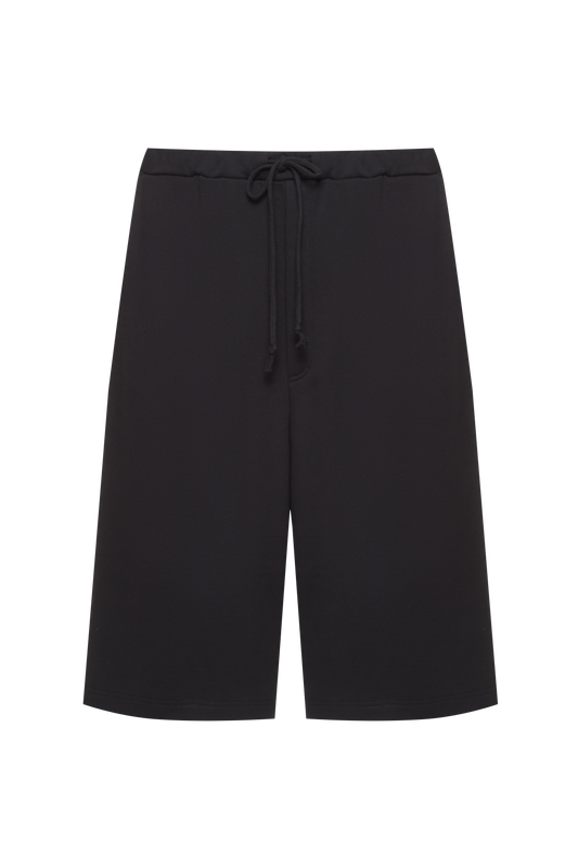 Black long boxy shorts (unisex)