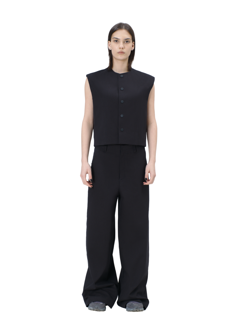 BLACK COTTON WAISTCOAT (UNISEX)