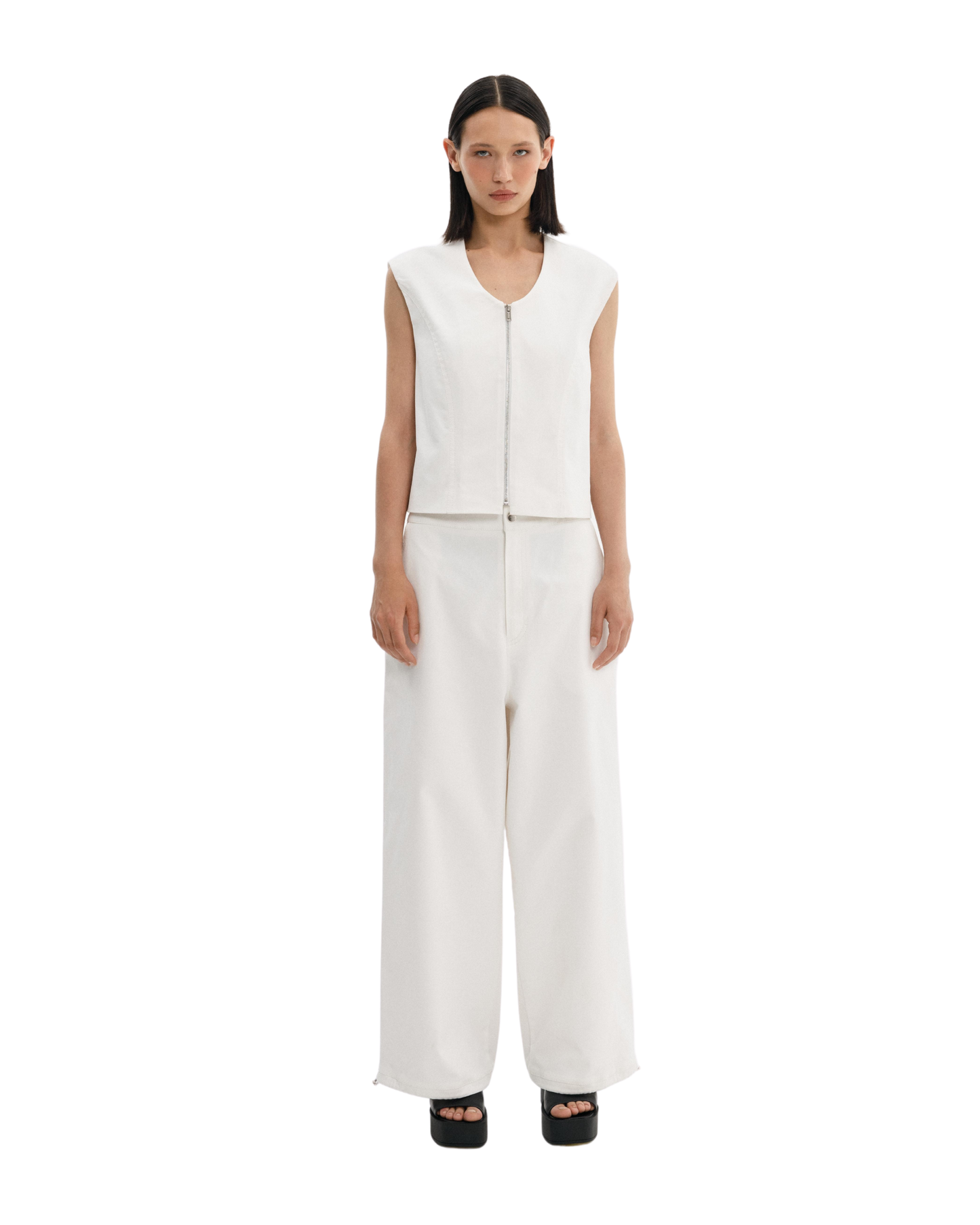 WHITE COTTON VEST